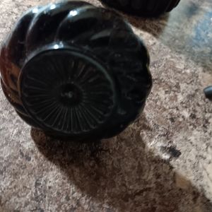 Vintage 1974 Black Glass Jim Beam Whiskey Bottle Decanter